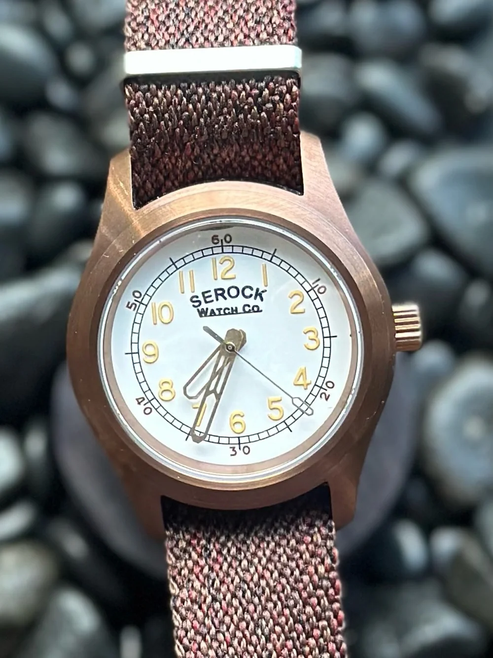 SeikoMod Solid Bronze Field Watch  with White Dial
